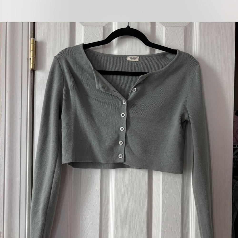 Brandy Melville Athelia Cardigan blue green